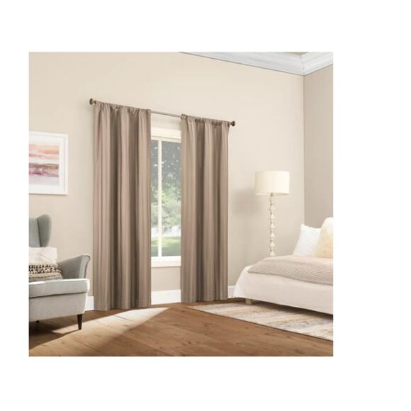 Sun Zero Dimani Satin Striped 100% Blackout Rod Pocket Curtain 2pc 37x84 each - Picture 3 of 7
